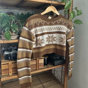 Urban Outfitters Cropped Fair Isle Sweater